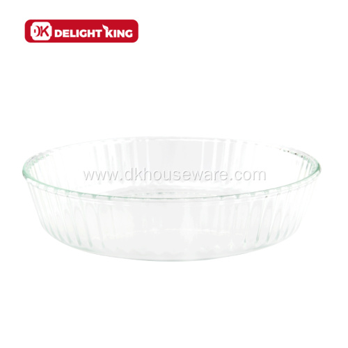 Fluted French Style Glass Baking Dishes Pie Oan